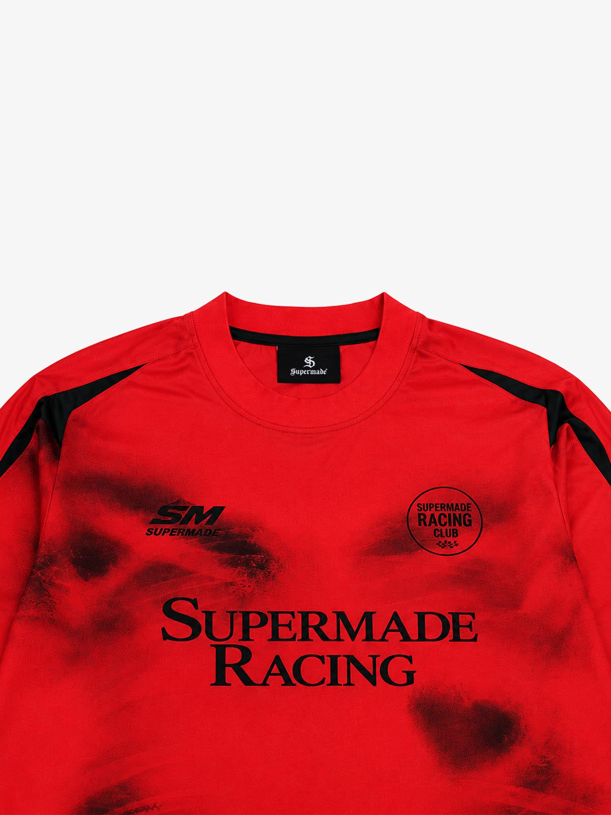 Skull Graphic Layered Racing Logo Long Sleeve Tee