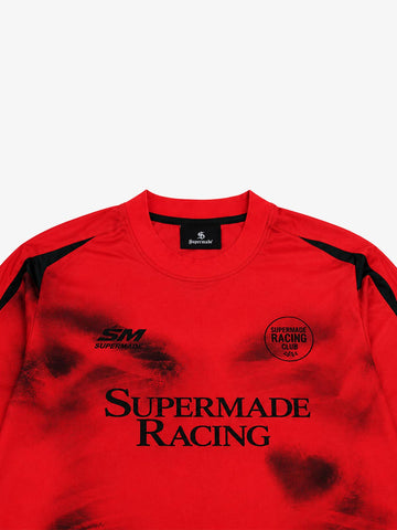 Skull Graphic Layered Racing Logo Long Sleeve Tee