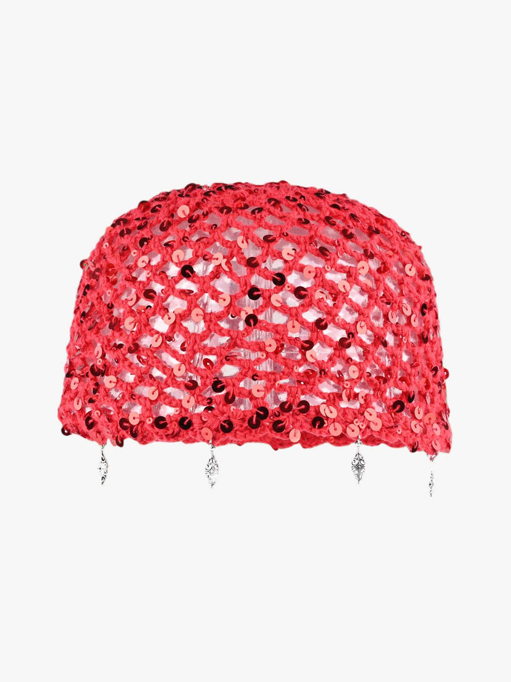 Vintage Sequin Mesh Beaded Fringe Cap 