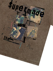 Washed Vintage Collage Graphic T-Shirt 