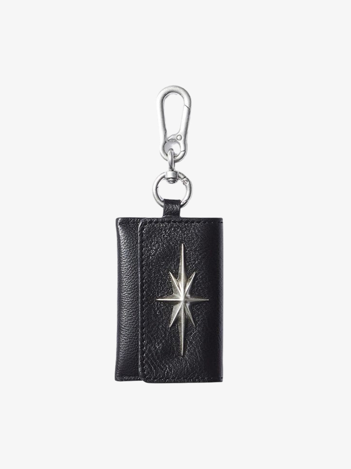 Streetwear Star Emblem Leather & Leopard Keychain Charm 