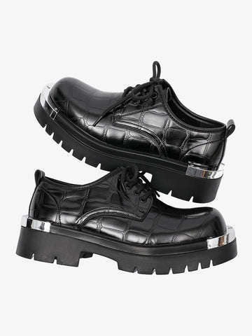 Crocodile-Embossed Derby Shoes
