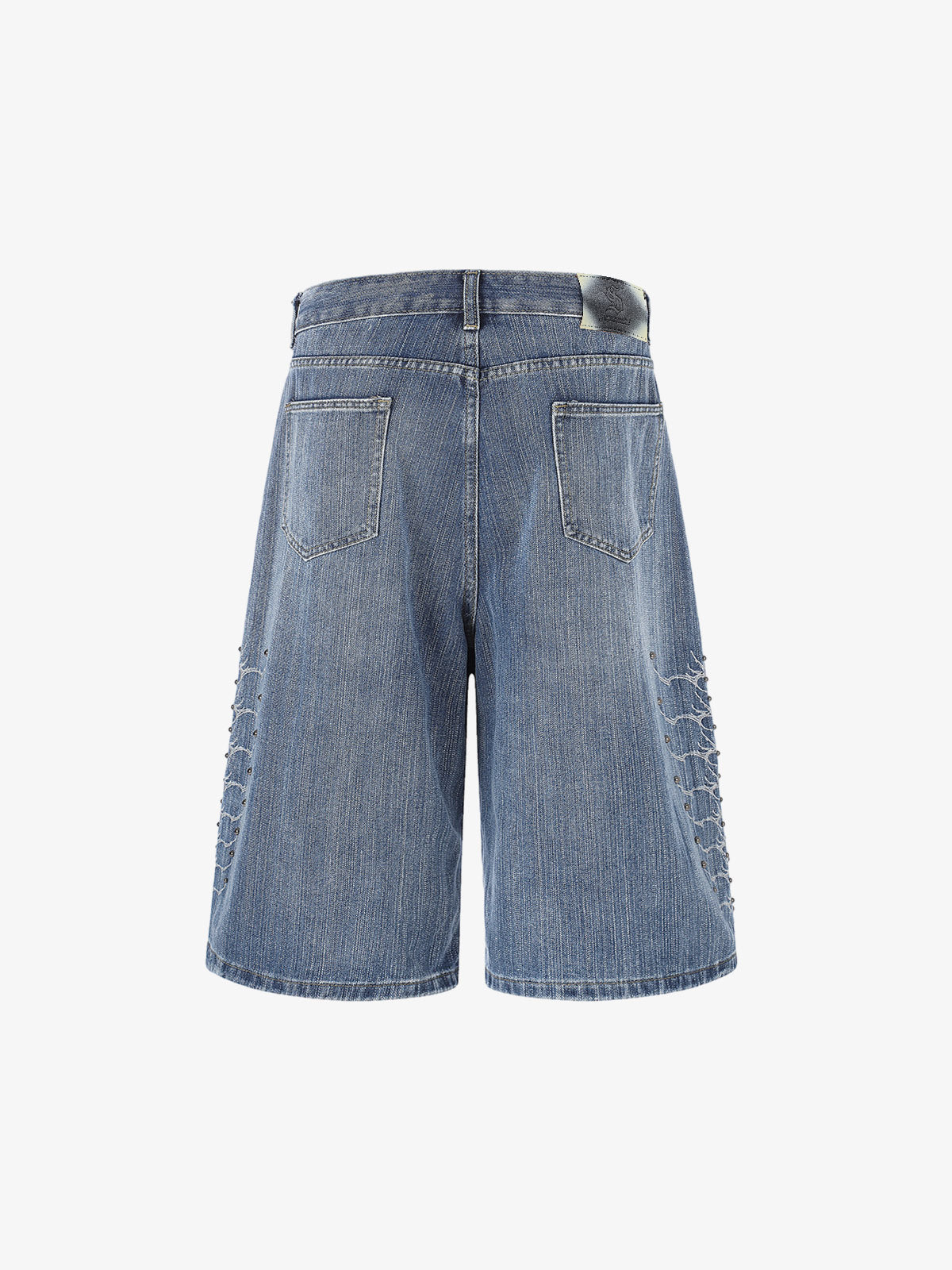 Pantalones vaqueros cortos bordados con cuentas