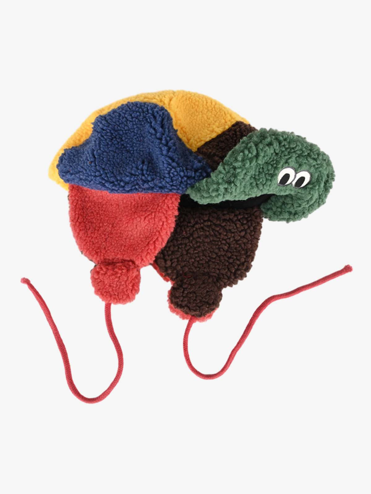 Block Faux Sherpa Frog Ear Flap Hat 