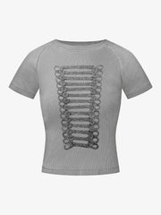 Geripptes Strickoberteil