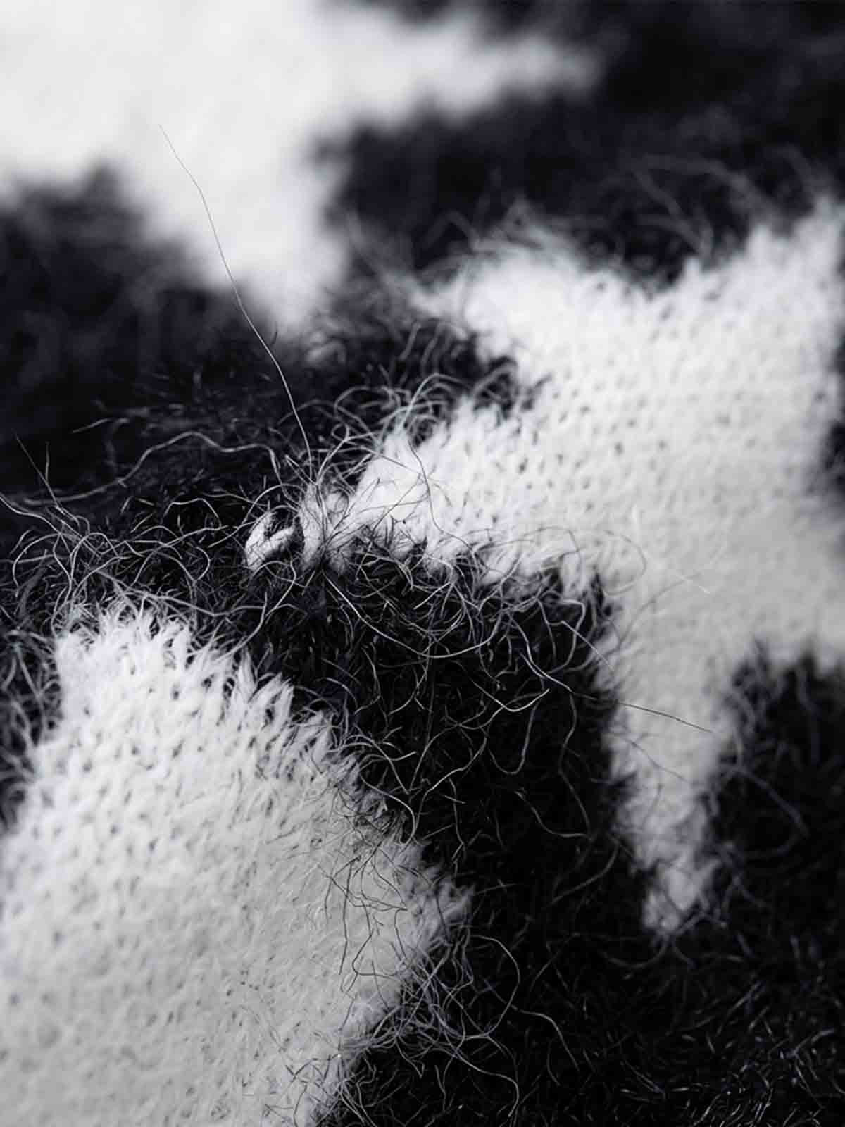 Star Stripe Embroidered Stand-Collar Zip Knit Sweater