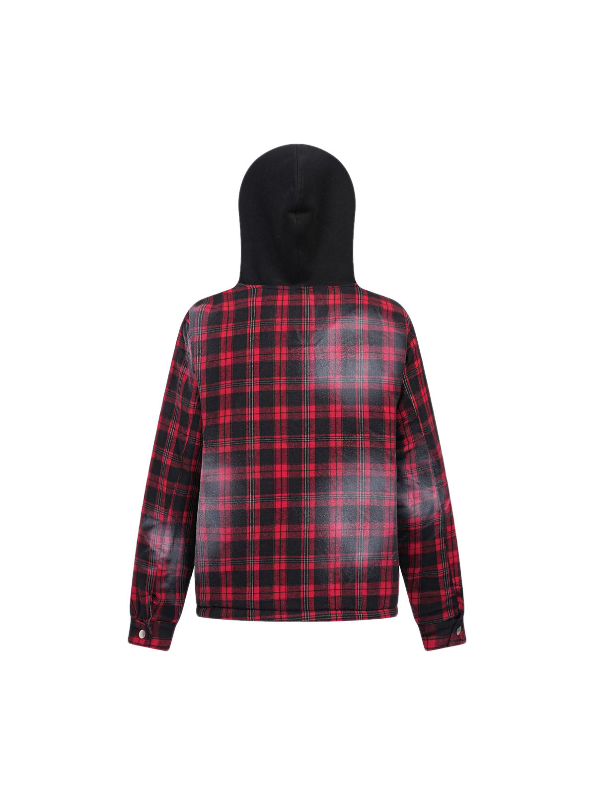 Thesupermade Dark Plaid Hooded Quilted Jacket 