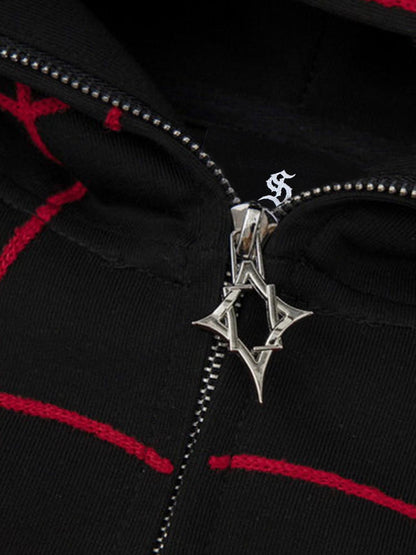 Spider Graphic Zip Hoodie