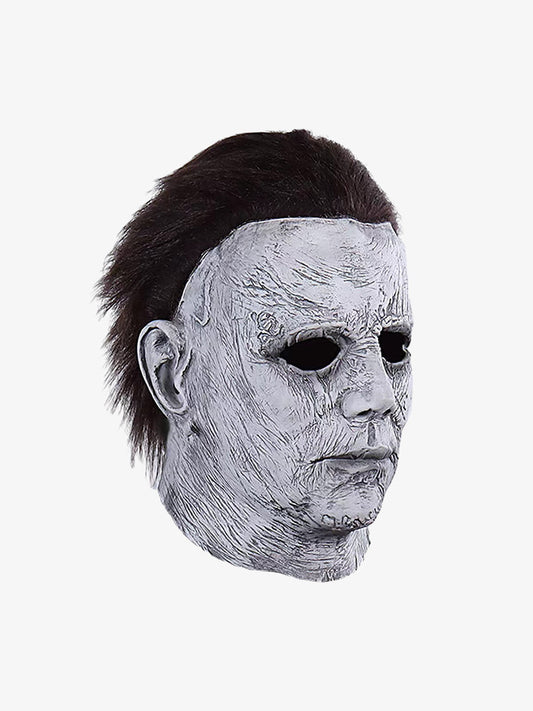 Halloween Horror Mask with Distressed White Finish for Spooky Costume Fun 
