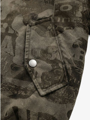 Camouflage All-Over Print Padded Bomber Coats