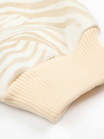 Zebra Graphic Embroidered Oversized Zip Hoodie