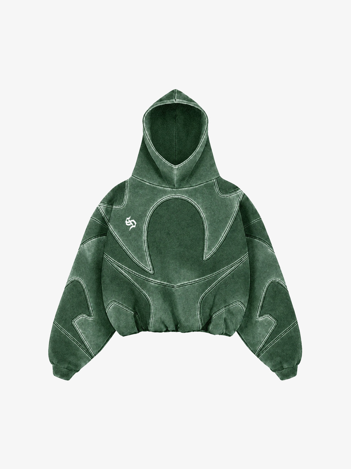 Washed Panel Detail Boxy Hoodie & Wide-Leg Sweatpants Set