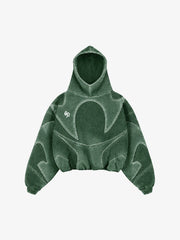 Washed Panel Detail Boxy Hoodie & Wide-Leg Sweatpants Set
