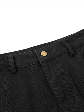Logo Embroidered Multi-Pocket Flared Pants
