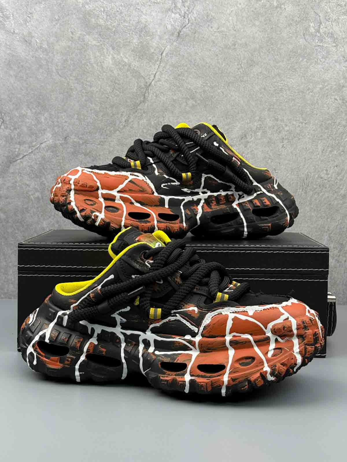 Mesh Overlay Chunky Sole Low-Top Sneakers