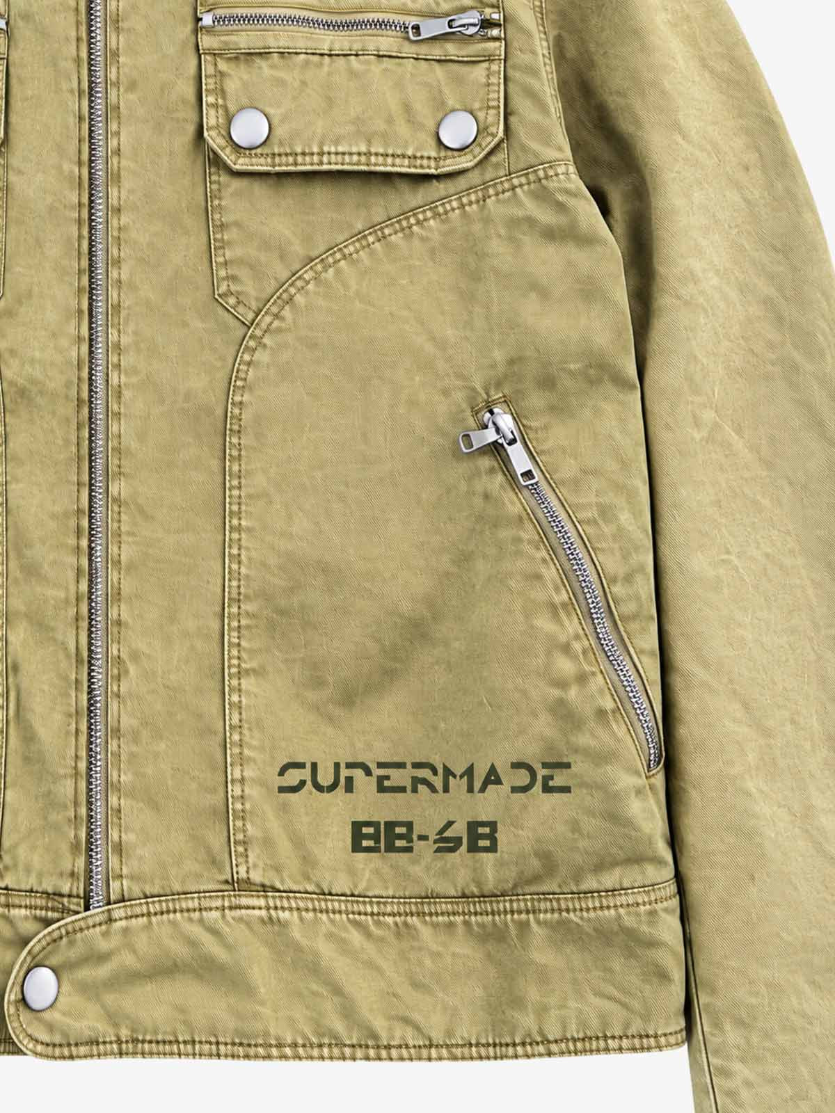 Sand Multi-Pocket Boxy Workwear Jacket