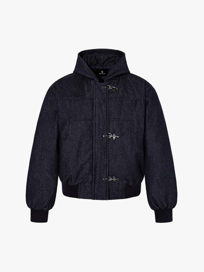 Denim Toggle Detail Bomber Jacket 