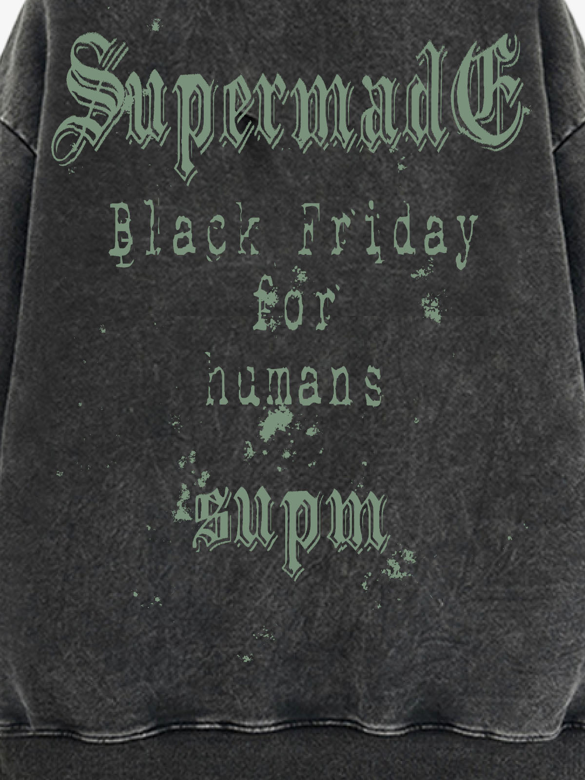 THE SUPERMADE Black Friday Human Supremacy Graphic Hoodie with Skull and Web Design 