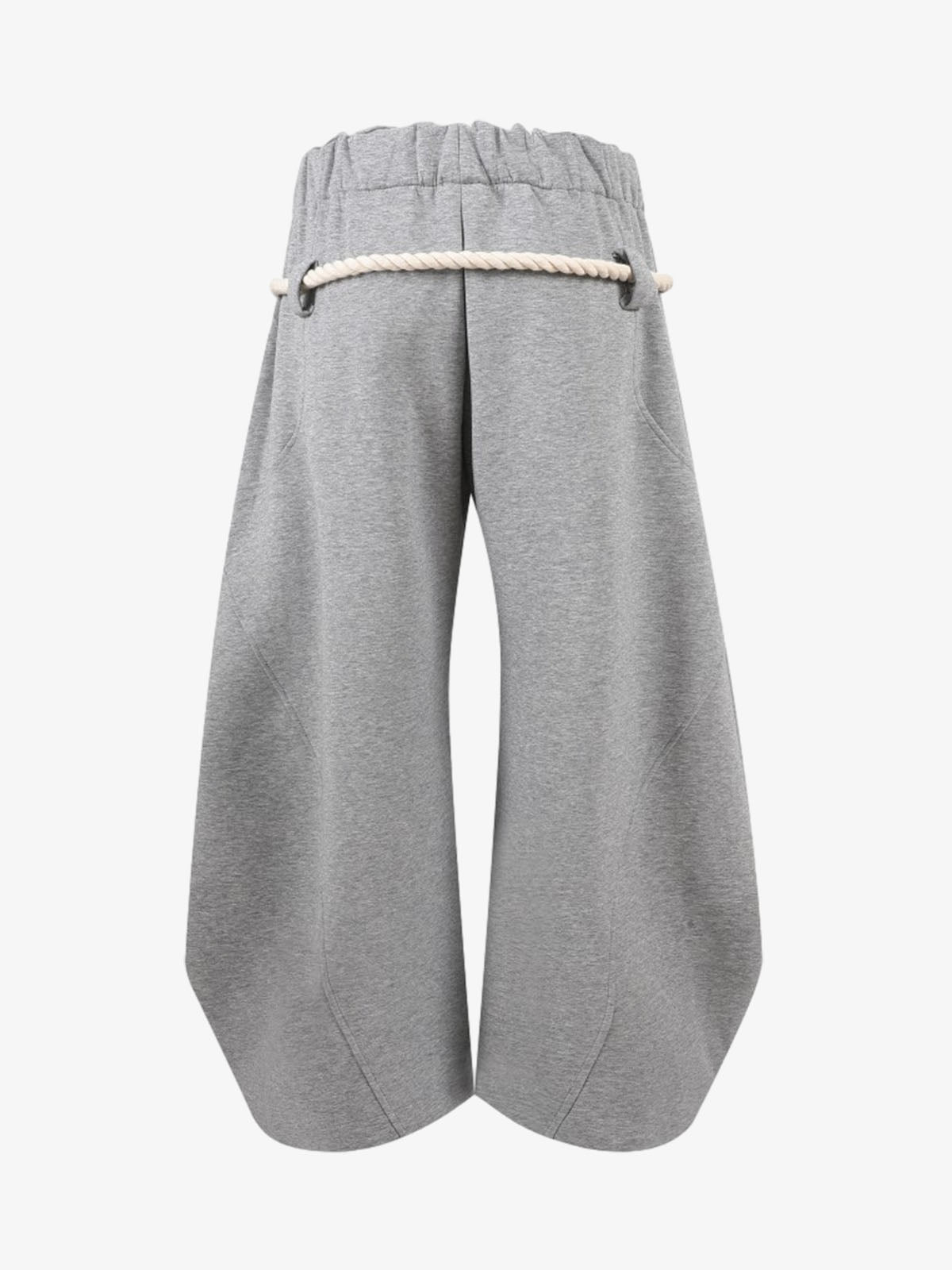 Cotton Blend Wide Leg Drawstring Pants for Women - Comfortable High Waist Casual Culottes with Rope Tassel Detail 