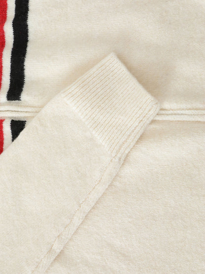 Stylish Star-Embellished Zip-Up Sweater for Casual Elegance 