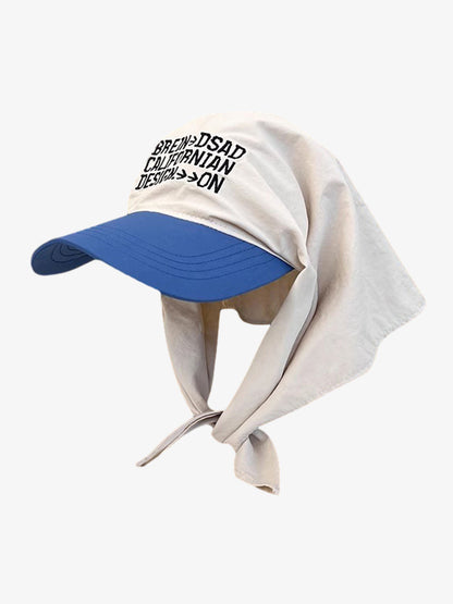 Cotton Kids Sun Protection Hat with Adjustable Neck Scarf, Breathable and UV-Resistant Baby Cap for Outdoor Activities 