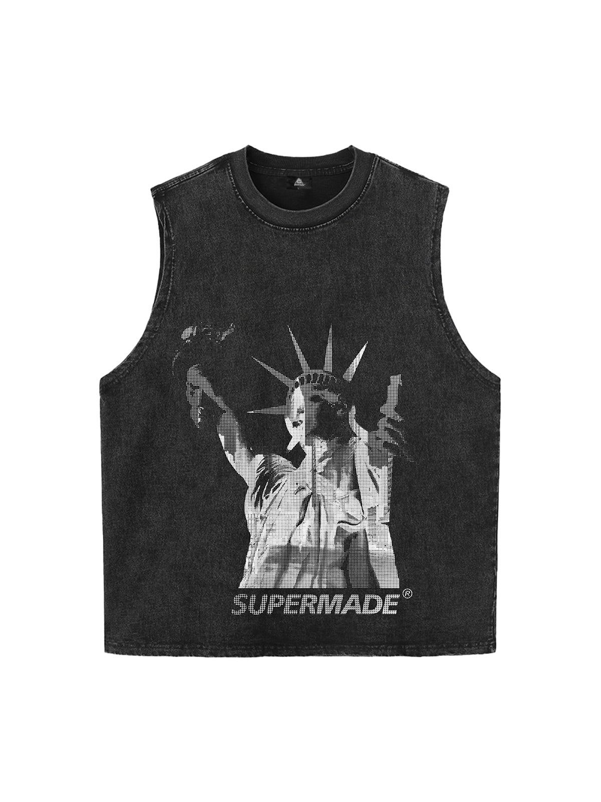 Original Stylish Graphic Tank Top  Sleeveless Denim Vest 