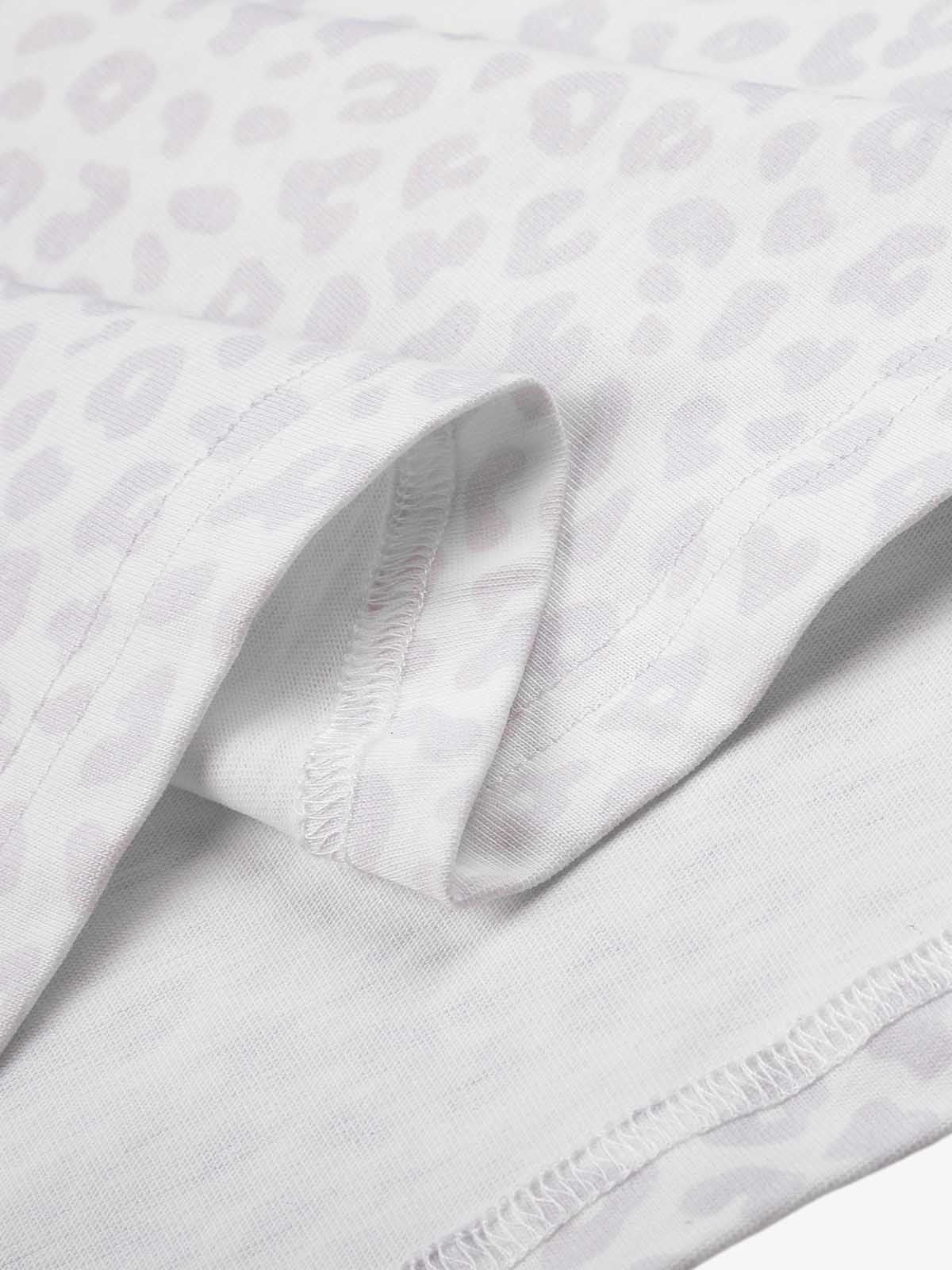 Leopard Graphic Chinese Knot-Button Long Sleeve Polo