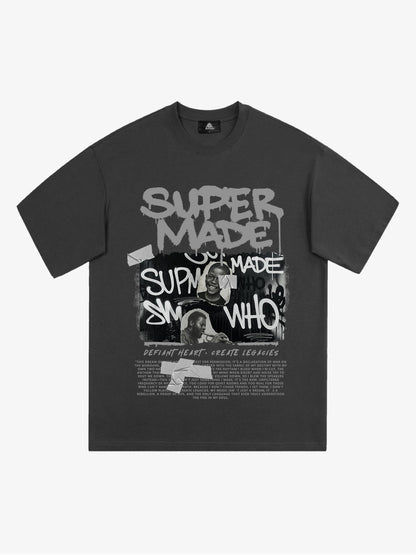 Street Graffiti Style Retro Character Collage T-Shirt 