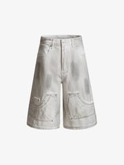 Mud-Washed Pocket Denim Jorts 