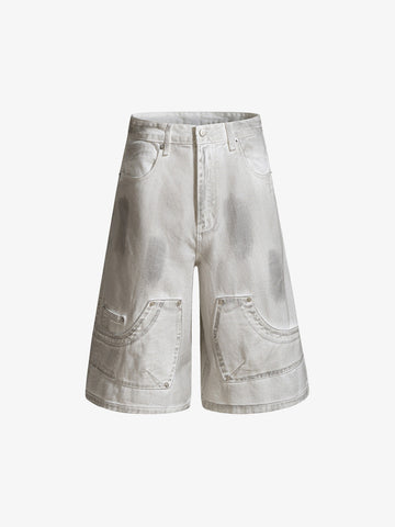 Mud-Washed Pocket Denim Jorts 