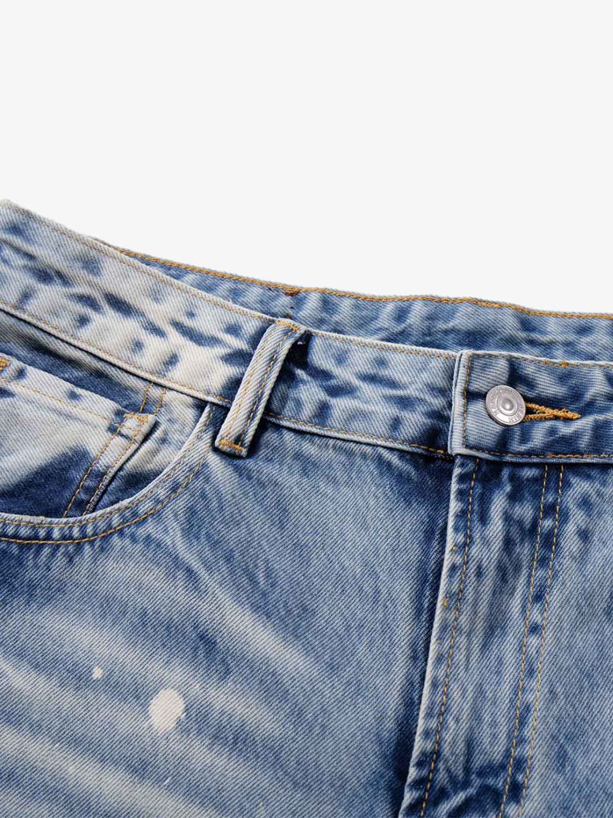 Washed Splatter-Paint Jeans 