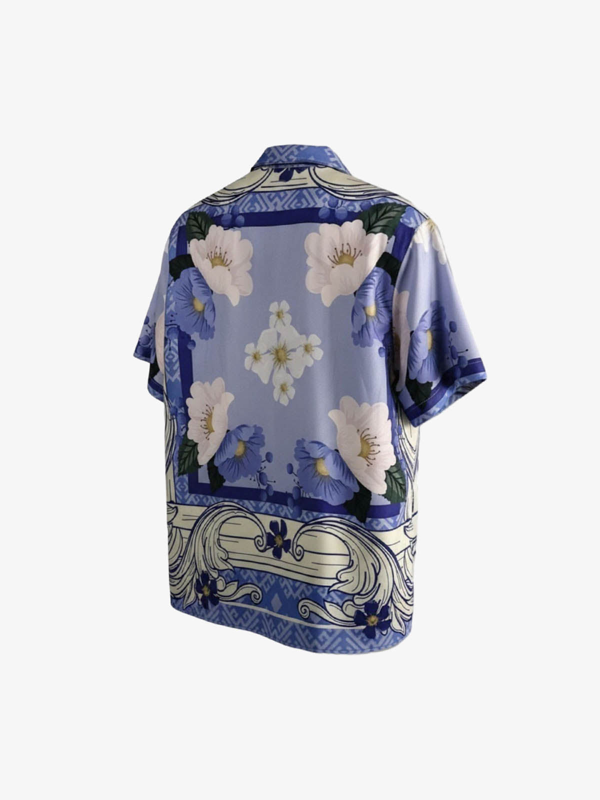 Vintage Baroque Floral Camp Collar Boxy Shirt 
