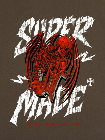 Street Angel and Devil Hatching Pattern T-shirt 