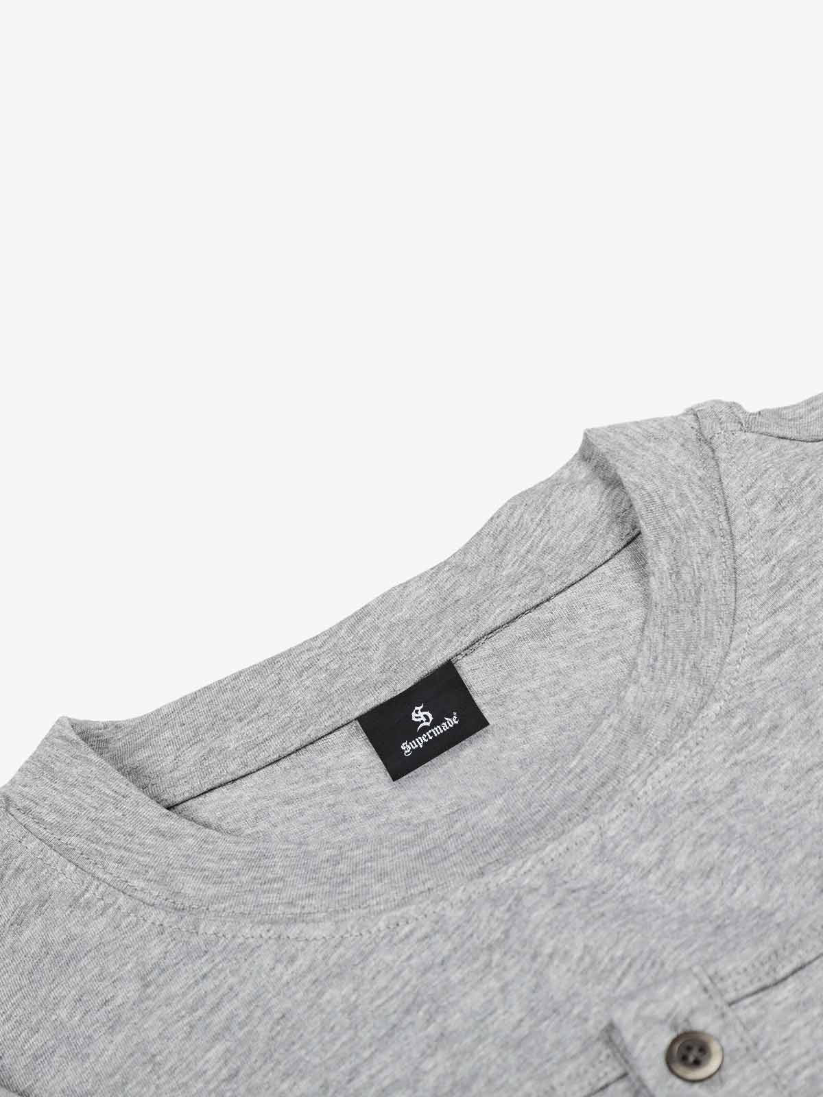 Layered Neck Button Detail Long Sleeve T-Shirt