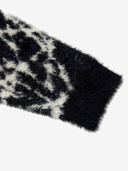 Abstract Ink Print Knit Sweater