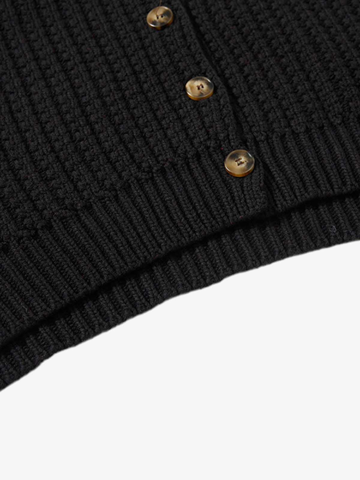 Stylish Red Knit Cardigan with Classic Button Closure 