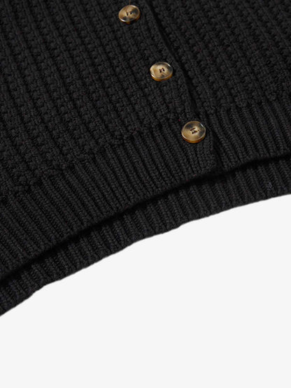 Stylish Red Knit Cardigan with Classic Button Closure 