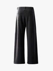 Retro Wool Blend Pleated Baggy Trousers 