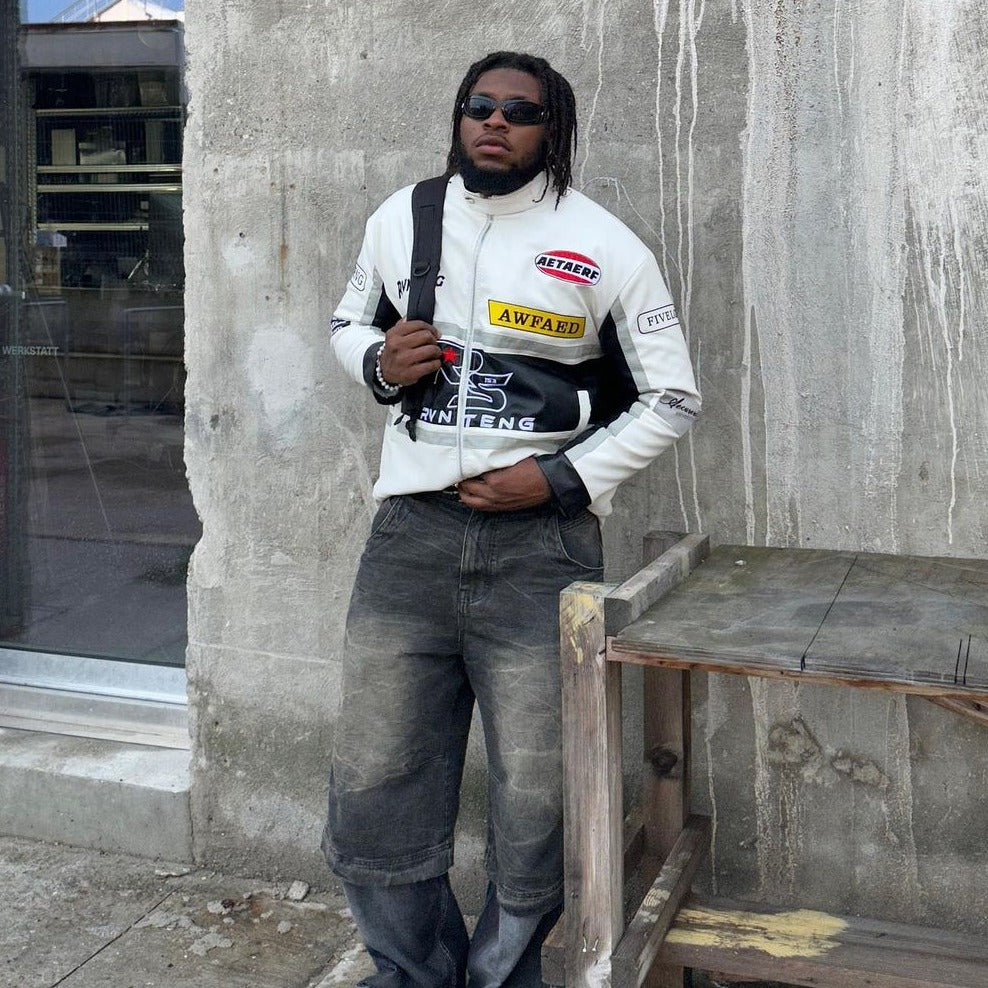 The Supermade American Vintage Hip-hop Biker Cotton Jacket -1539