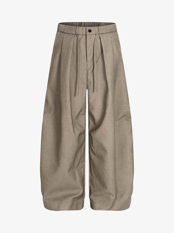 Pleated Drawstring Scimitar Track Pants 