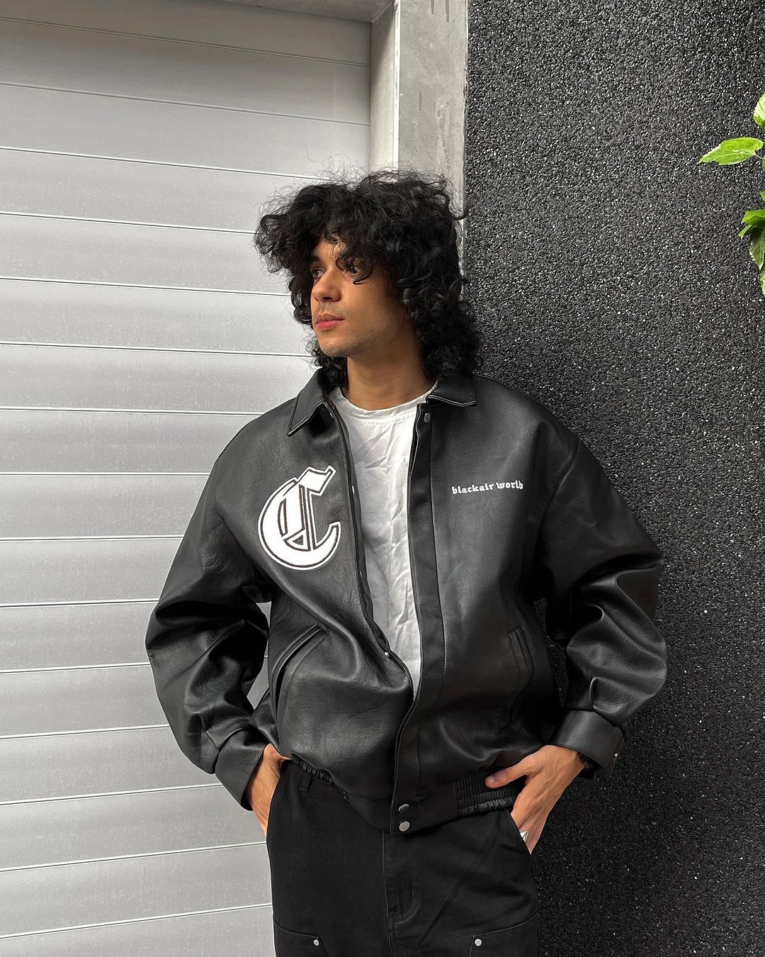 The Supermade Stallion Letter PU Leather Jacket - 1635