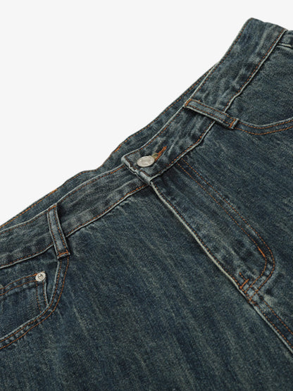 Deconstructed Multi-pocket Cargo Denim Jorts 