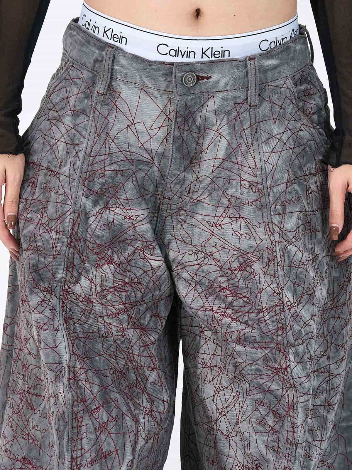 Allover Stitch Baggy Jeans 