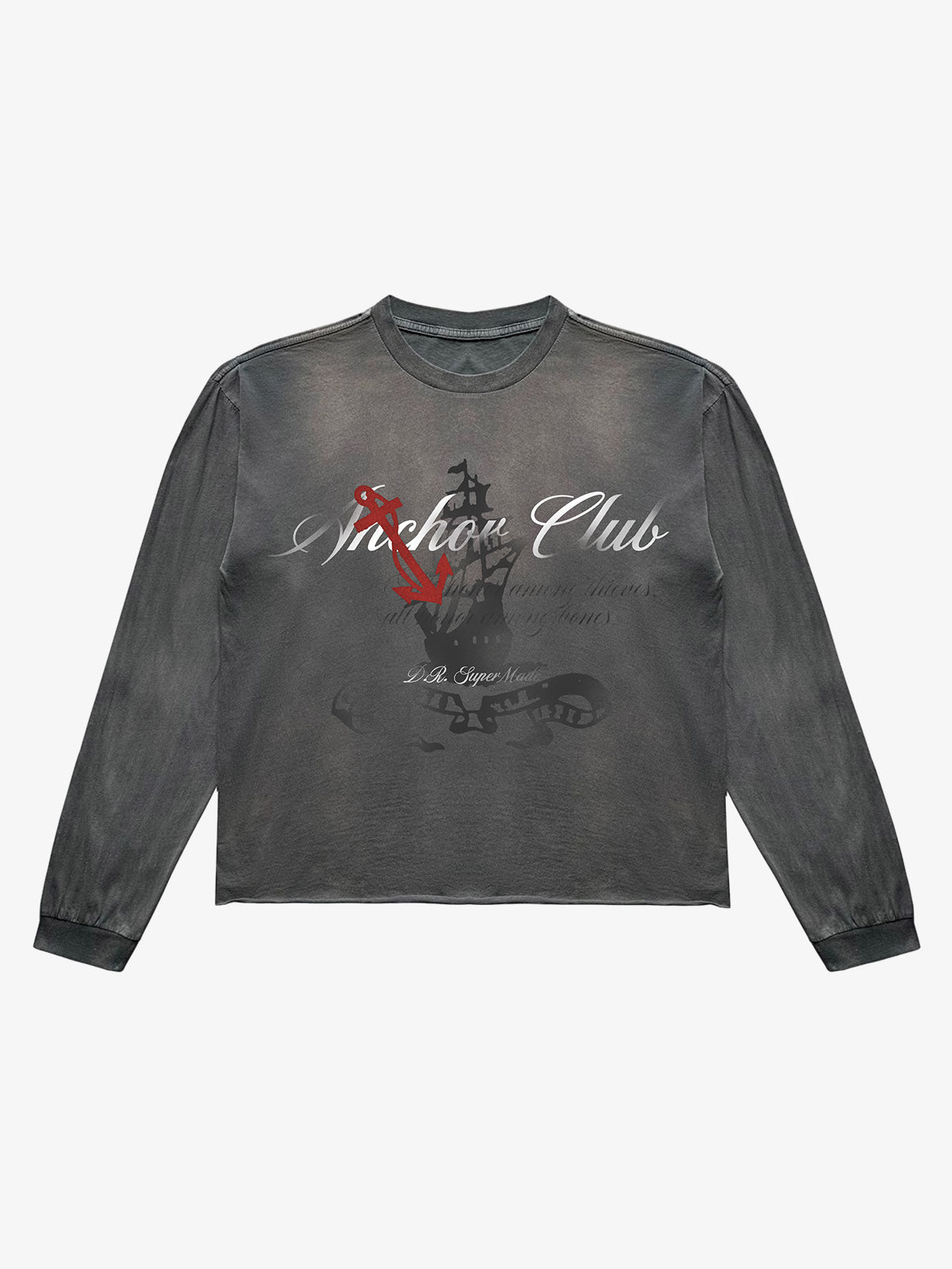 Distressed Anchor Graphic Long Sleeve Tee