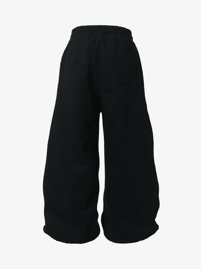 Retro Contrast Letter Star Print Fleece-Lined Sweatpants 