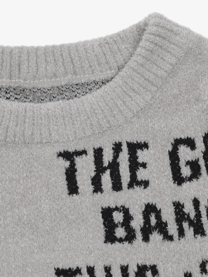 Embroidered Letter Knit Sweater 