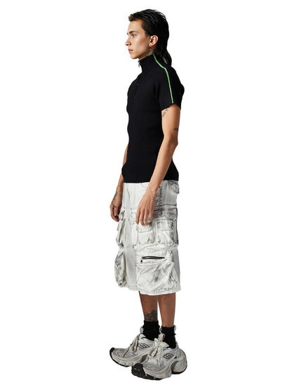 Distressed Multi-Pocket Cargo Shorts 