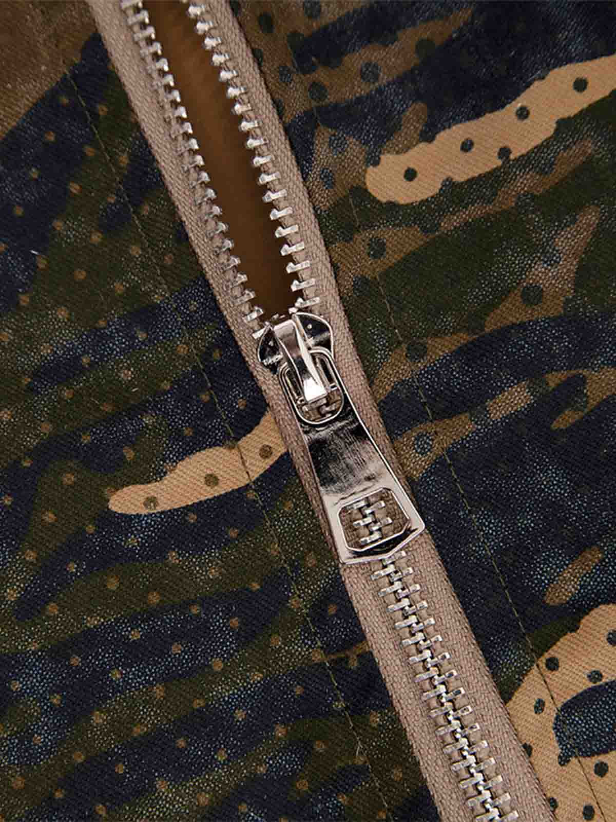 Camo Flag Badge Embroidered Stand-Collar Jacket