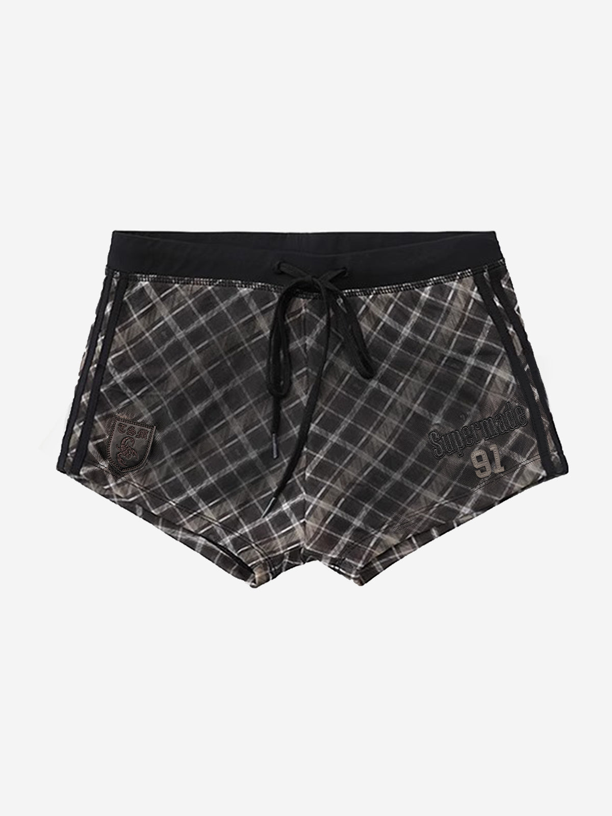 Sportliche Shorts mit Y2K-Grafikstreifen