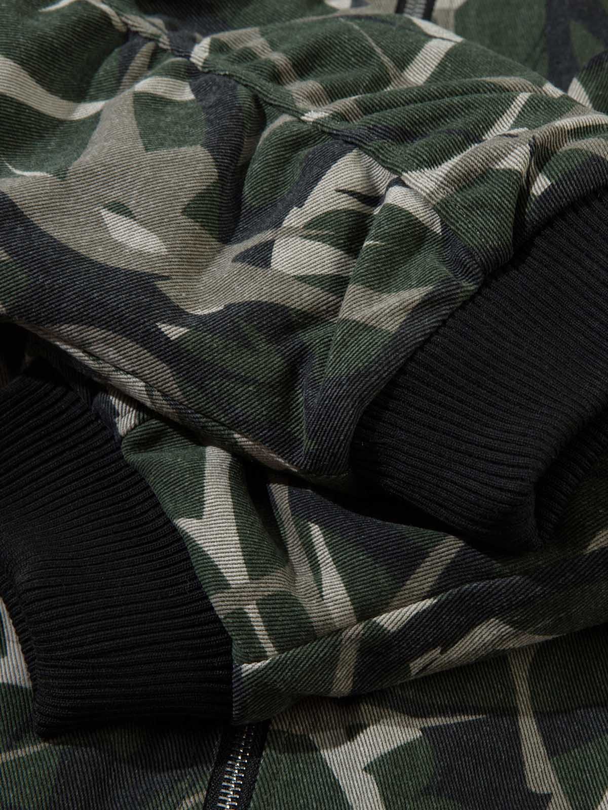 Thesupermade Camouflage Faux Two-piece Hooded Fleece Jacket Tracksuit - 2331